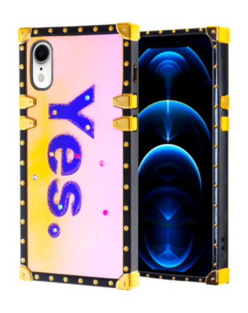 Square Case with BLUE Light Design - 8 for iPhone XR (Only Ground Shipping)