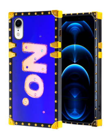 Square Case with BLUE Light Design - 9 for iPhone XR (Only Ground Shipping)