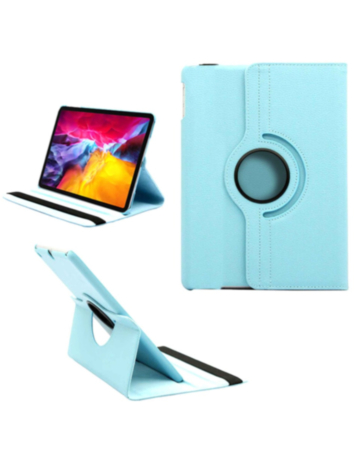 Universal 12" 360 Degree Rotating Leather Swivel Stand Case (LIGHT BLUE) (Only Ground Shipping)