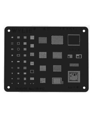 WYLIE CPU BGA Reballing Stencil for iPhone 12 Series (Black) (Not Returnable)