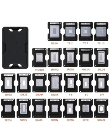 XinZhiZao CPU BGA Reballing Stencil Kit For MacBook/Notebook (23 Pcs Set) (Not Returnable) (Only Ground Shipping)