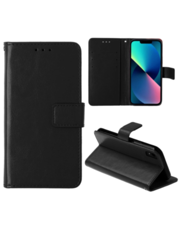 Leather Wallet Case with Card Slot - BLACK for iPhone XR (Only Ground Shipping)