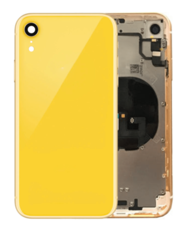Back Housing Frame with Small Components Pre-Installed for iPhone XR (NO LOGO) (YELLOW)