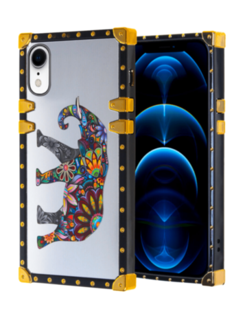 Square Case with Mirror Design - Style 2 for iPhone XR (Only Ground Shipping)