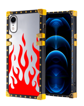 Square Case with Mirror Design - Style 4 for iPhone XR (Only Ground Shipping)