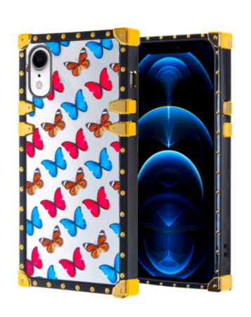 Square Case with Mirror Design - Style 7 for iPhone XR (Only Ground Shipping)