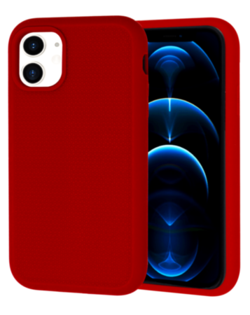 Dual Layer Serrated Case - RED for iPhone XR (Only Ground Shipping)