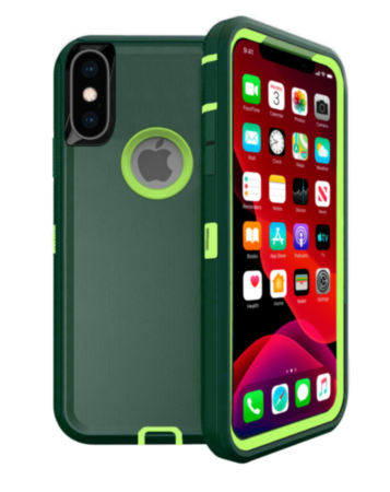 Heavy Duty Case for iPhone XS Max (DARK GREEN & LIGHT GREEN) (Only Ground Shipping)