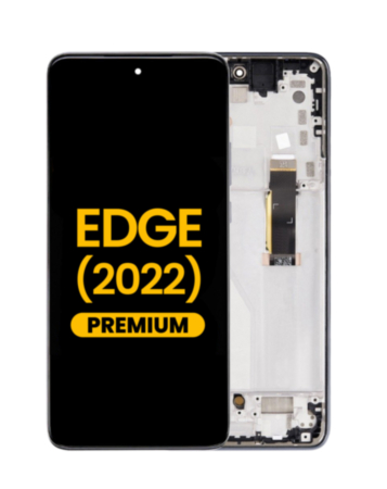 OLED Assembly with Frame for Motorola Edge 2022 (XT2205-1) (BLACK) (Premium)