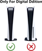Faceplate Cover (BLACK) (2 Piece Set) for PlayStation 5 Digital Edition (NO LOGO) (Only Ground Shipping)