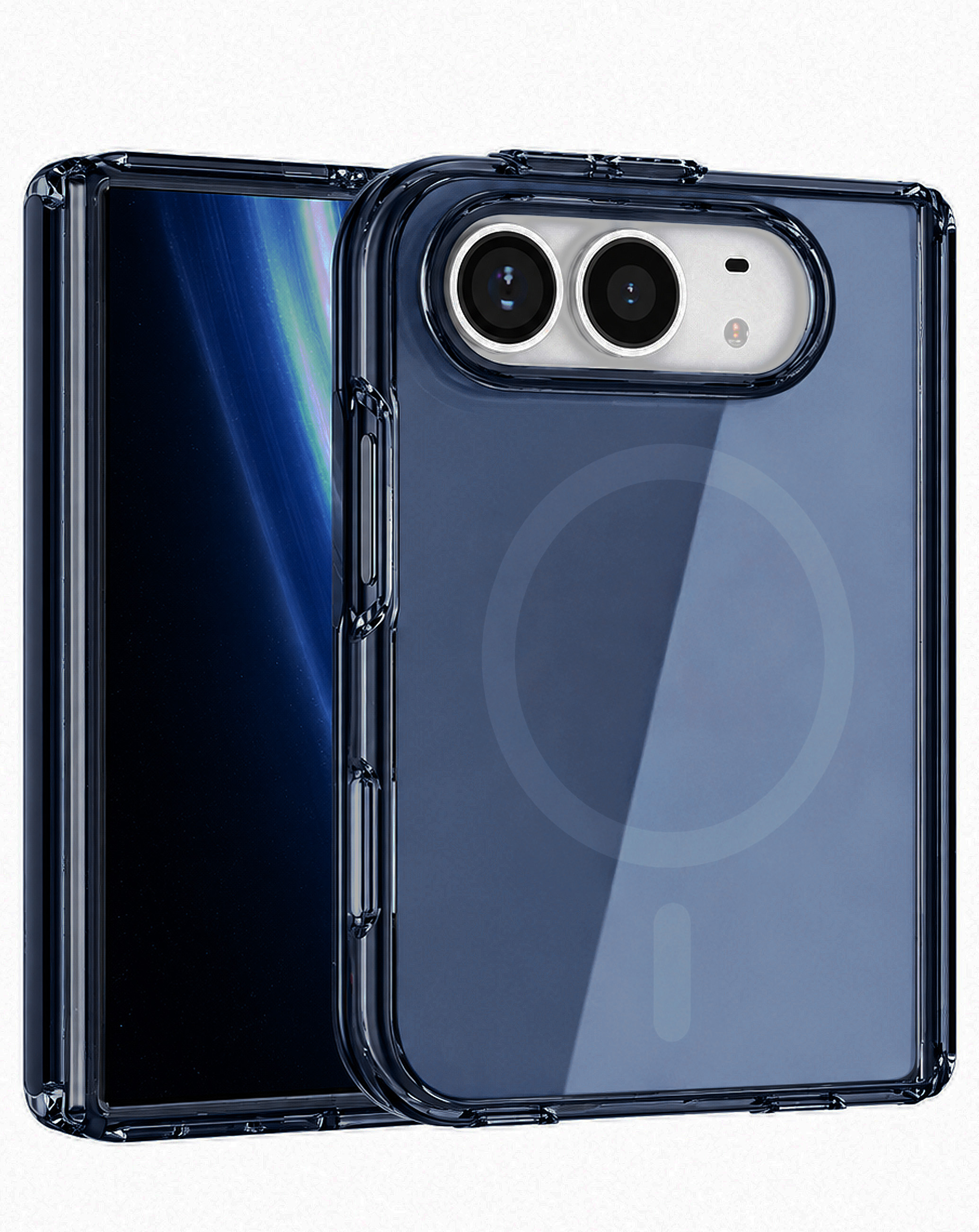 Iphone Passcode Unavailable Transparent Magnetic Shockproof Case for iPhone Duo (Navy) (Only Ground ...