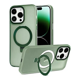 Carbon Wireless Charging Case with Ring Stand - GREEN for iPhone 13 Pro Max (Only Ground Shipping)