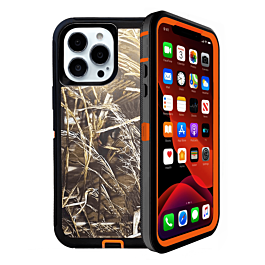 Heavy Duty Case for iPhone 13 Pro (CAMO ORANGE) (Only Ground Shipping)