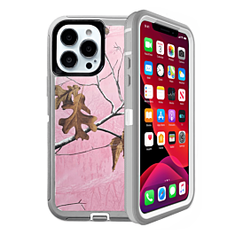 Heavy Duty Case for iPhone 13 Pro (CAMO PINK) (Only Ground Shipping)