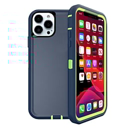 Heavy Duty Case for iPhone 13 Pro (DARK BLUE & LIGHT GREEN) (Only Ground Shipping)