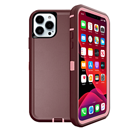 Heavy Duty Case for iPhone 13 Pro (MAROON & PINK) (Only Ground Shipping)