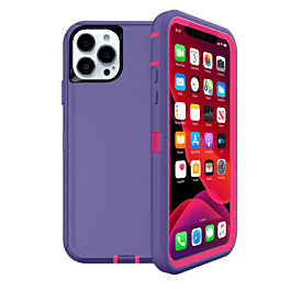 Heavy Duty Case for iPhone 13 Pro (DARK PURPLE & PINK) (Only Ground Shipping)