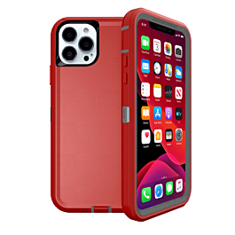 Heavy Duty Case for iPhone 13 Pro (RED & GRAY) (Only Ground Shipping)