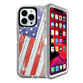 Heavy Duty Case for iPhone 13 Pro (US FLAG) (Only Ground Shipping)