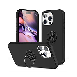 Dual Layer Case with Magnetic Ring - BLACK for iPhone 13 Pro Max (Only Ground Shipping)