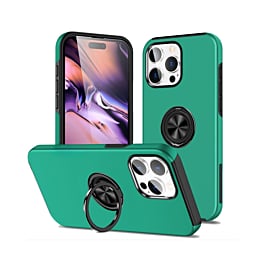 Dual Layer Case with Magnetic Ring - DARK GREEN for iPhone 13 Pro Max (Only Ground Shipping)