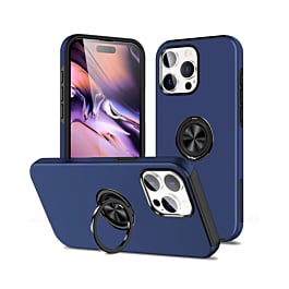 Dual Layer Case with Magnetic Ring - NAVY BLUE for iPhone 13 Pro Max (Only Ground Shipping)