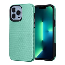 Shock Absorption Protective Dual Layer Case - TEAL for iPhone 13 Pro Max (Only Ground Shipping)
