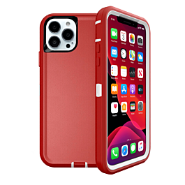 Heavy Duty Case for iPhone 13 Pro (RED & WHITE) (Only Ground Shipping)