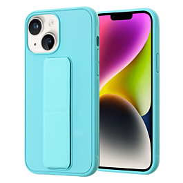 iPhone 14 Plus / 15 Plus Hand Strap Vertical Magnetic Kickstand Case - TEAL (Only Ground Shipping)