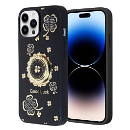 Luxury Diamond Shiny Cases with Ring - BLACK for iPhone 14 Pro (Only Ground Shipping)