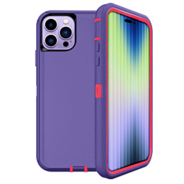 Heavy Duty Case - PURPLE & PINK for iPhone 14 Pro (Only Ground Shipping)