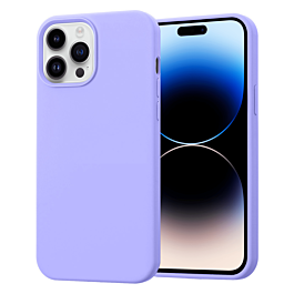 Soft Solid Silicone Case (Full Buttom Cover) - LILAC for iPhone 14 Pro (Only Ground Shipping)
