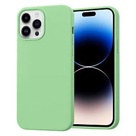 Soft Solid Silicone Case (Full Buttom Cover) - MINT for iPhone 14 Pro (Only Ground Shipping)