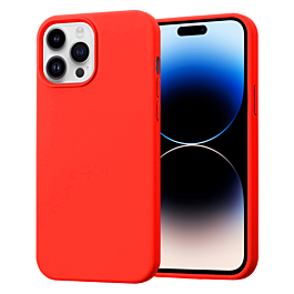Soft Solid Silicone Case (Full Buttom Cover) - RED for iPhone 14 Pro (Only Ground Shipping)