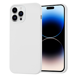 Soft Solid Silicone Case (Full Buttom Cover) - WHITE for iPhone 14 Pro (Only Ground Shipping)