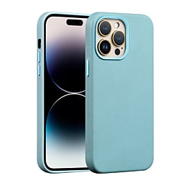 New Leather Case with Wireless Charger - LIGHT BLUE for iPhone 14 Pro Max (Only Ground Shipping)