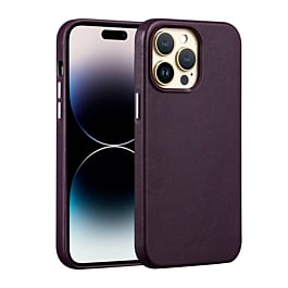 New Leather Case with Wireless Charger - MAROON for iPhone 14 Pro Max (Only Ground Shipping)