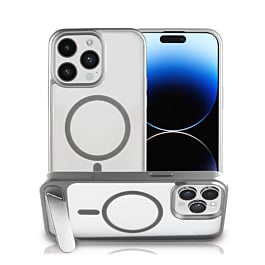 Magsafe Case with Metal Stander - SILVER for iPhone 14 Pro Max (Only Ground Shipping)
