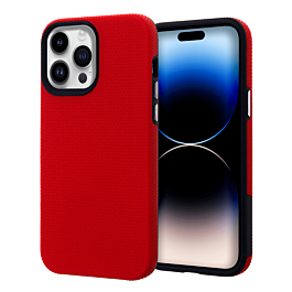 Shock Absorption Protective Dual Layer Case - RED for iPhone 14 Pro (Only Ground Shipping)