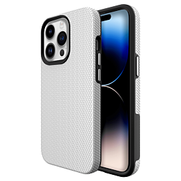 Shock Absorption Protective Dual Layer Case - SILVER for iPhone 14 Pro (Only Ground Shipping)