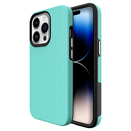 Shock Absorption Protective Dual Layer Case - TEAL for iPhone 14 Pro (Only Ground Shipping)