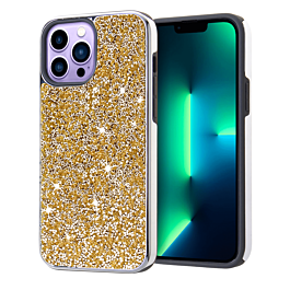 Bling Diamond Dual Layer Protection Case - GOLD for iPhone 14 Pro Max (Only Ground Shipping)