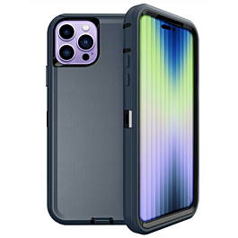 Heavy Duty Case - NAVY BLUE & BLACK for iPhone 14 Pro (Only Ground Shipping)