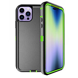 Heavy Duty Case - BLACK & GREEN for iPhone 14 Pro (Only Ground Shipping)