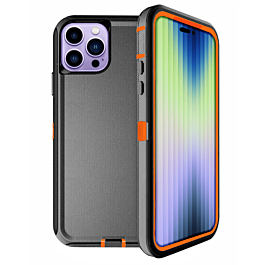 Heavy Duty Case - BLACK & ORANGE for iPhone 14 Pro (Only Ground Shipping)