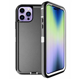 Heavy Duty Case - BLACK & WHITE for iPhone 14 Pro (Only Ground Shipping)