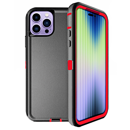 Heavy Duty Case - BLACK & RED for iPhone 14 Pro (Only Ground Shipping)
