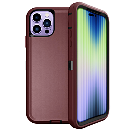 Heavy Duty Case - MAROON & BLACK for iPhone 14 Pro (Only Ground Shipping)