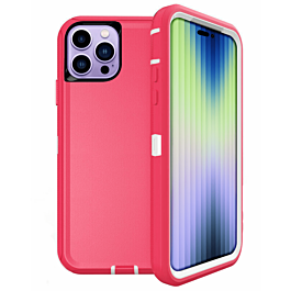 Heavy Duty Case - PINK & WHITE for iPhone 14 Pro (Only Ground Shipping)