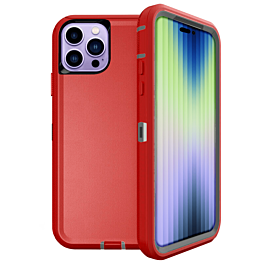 Heavy Duty Case - RED & GRAY for iPhone 14 Pro (Only Ground Shipping)